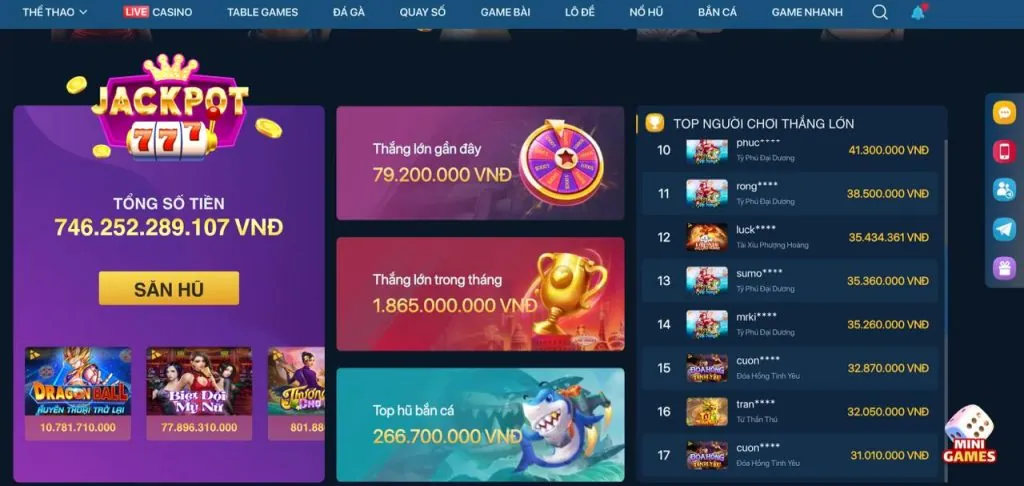 Game nổ hũ jackpot lũy tiến tại r8602